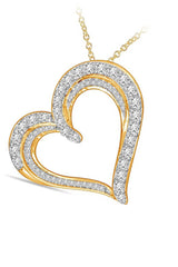 Yellow Gold Color Latest Love Heart Pendant Necklace