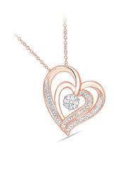 Rose Gold Color Double Heart Pendant Necklace, Pendant Necklaces