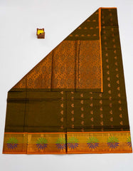 Mud Brown Color Panjavarnam Cotton Saree