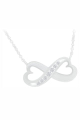 White Gold Color Yaathi Heart-Shape Infinity Necklace, Fashion Jewellery