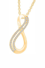 Yellow Gold Color Yaathi Double Row Infinity Pendant Necklace, Jewellery