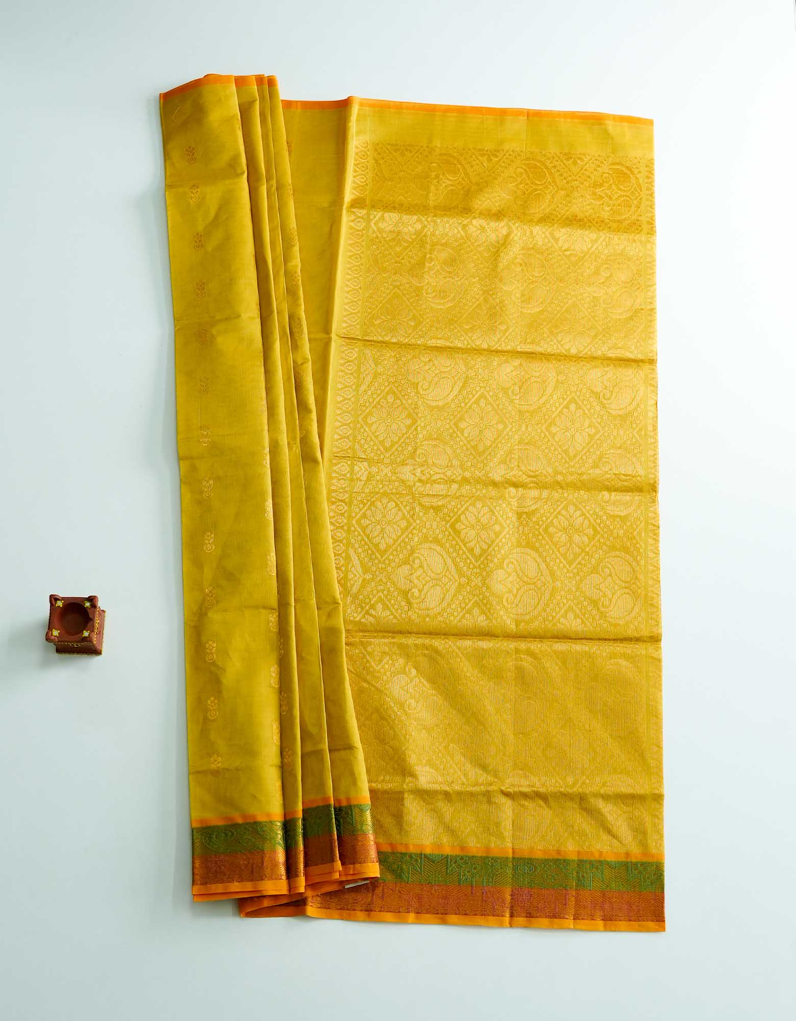 Mustard Yellow Color Venkatagiri Cotton Saree