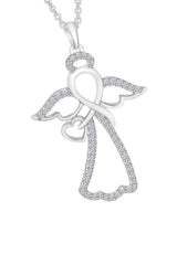 White Gold Color Infinity Angel Pendant Necklace