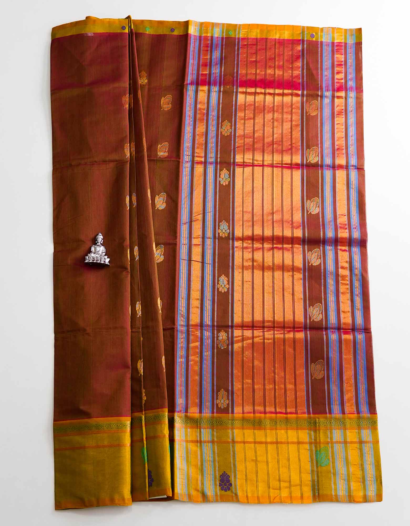 Brown Purple Color Venkatagiri Cotton Saree