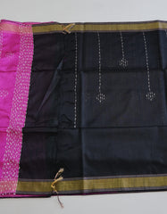 Black Colour Jute Sarees