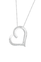 Lab Created Moissanite Diamond Heart Pendant in 18K Gold Plated Sterling Silver.