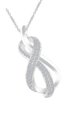 White Gold Color Infinity Pendant Necklace