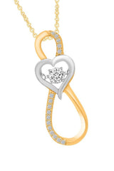 Yellow Gold Color Infinity with Heart Pendant Necklace