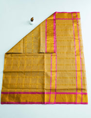 Sand Brown Color Veera Checked Cotton Saree