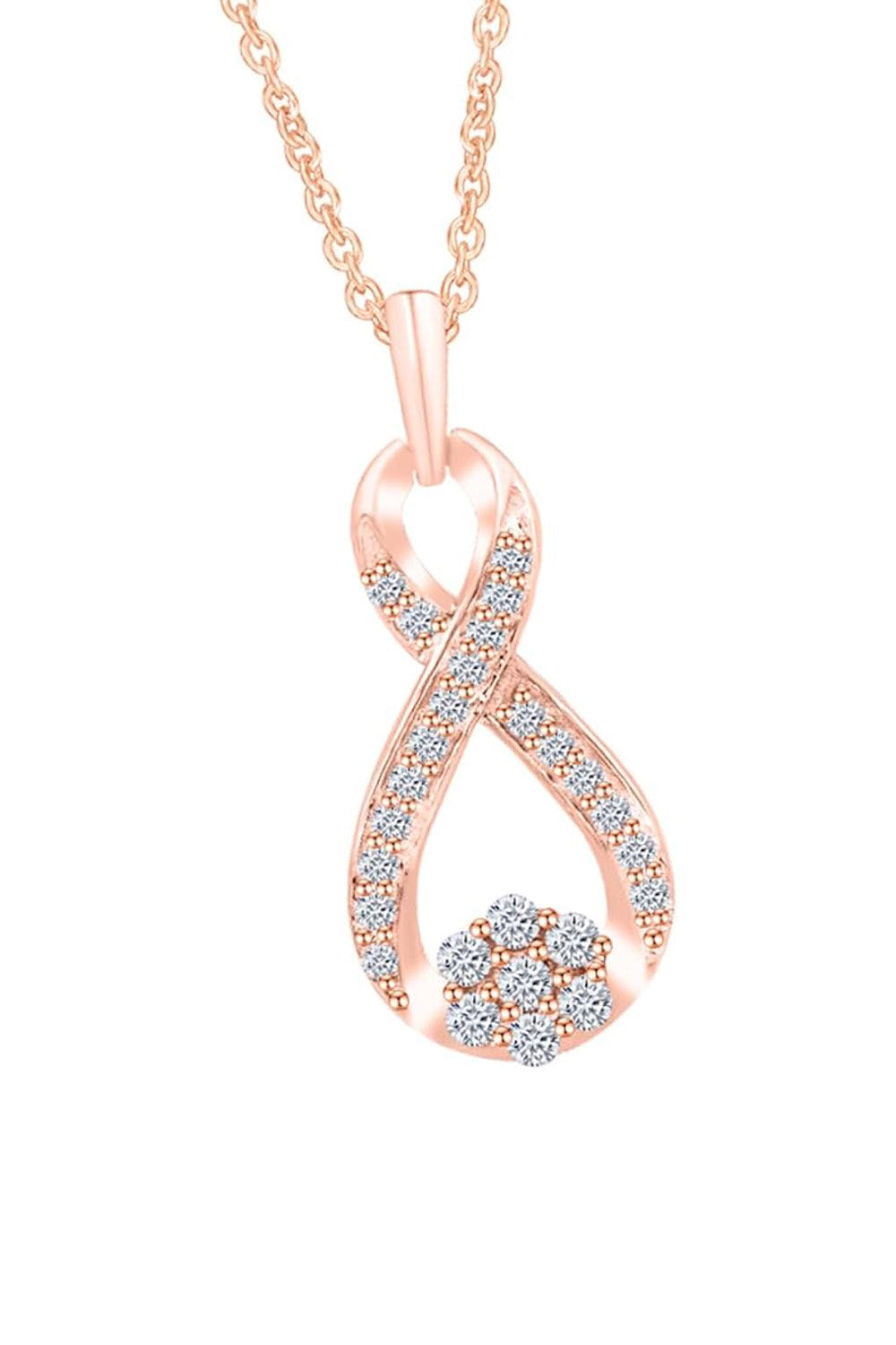 Rose Gold Color Ladies Infinity Pendant Necklace