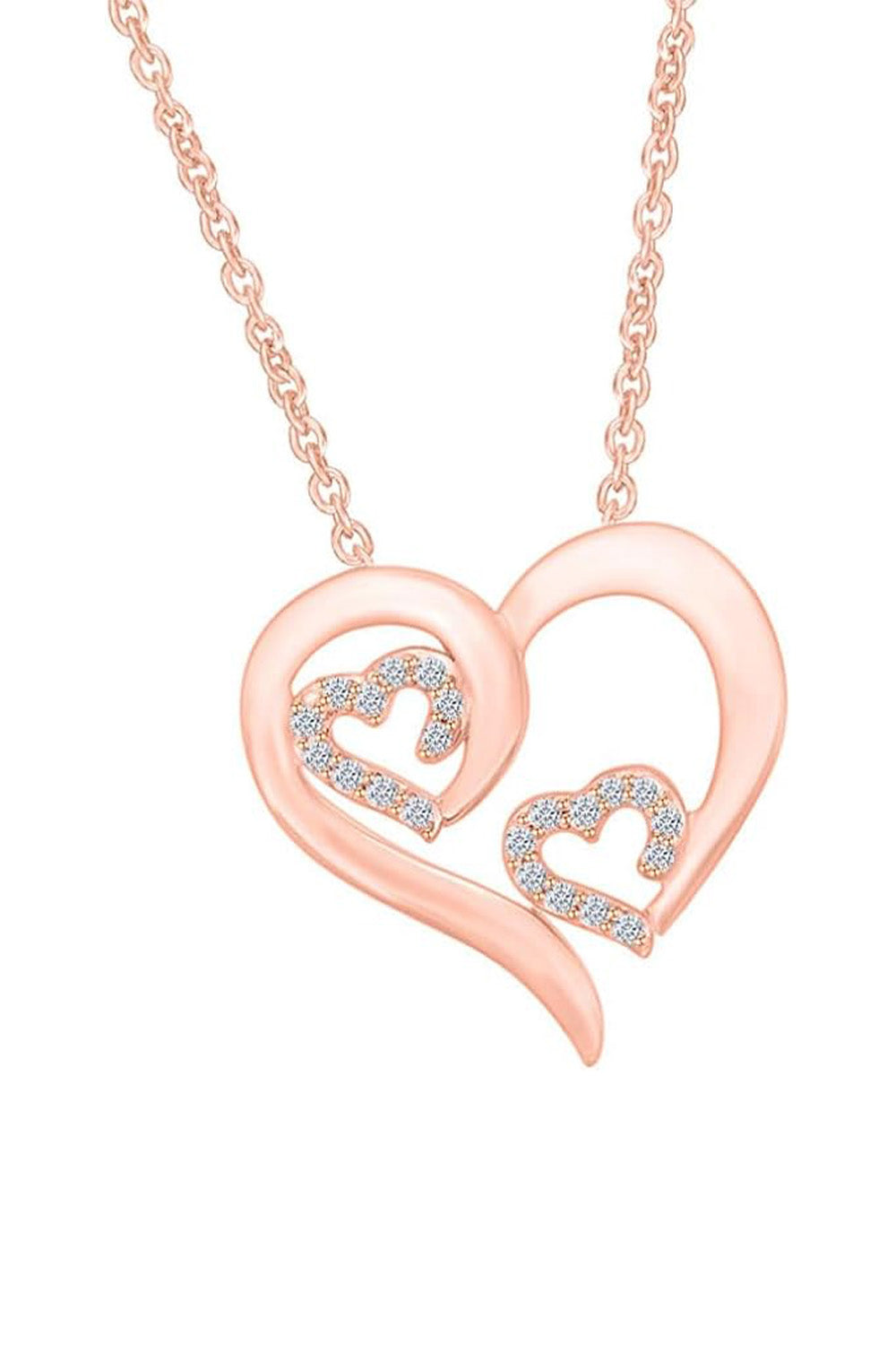 Rose Gold Color Triple Heart Pendant Necklace, Buy Pendant Online 