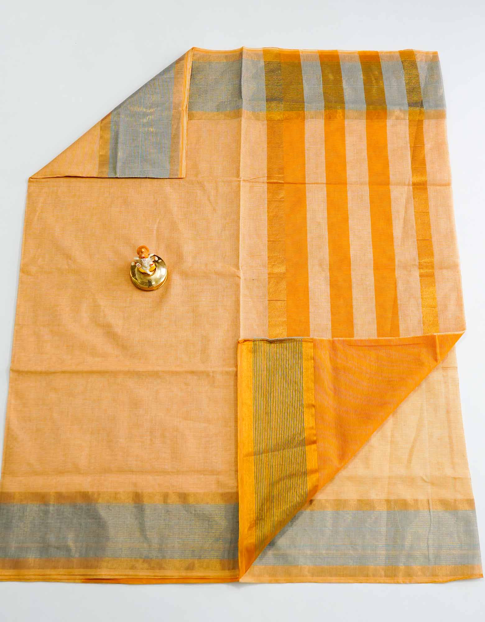 Peach Tissue cotton saree