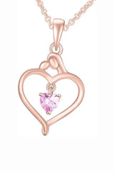 Rose Gold Color Yaathi Child with Mom Heart Pendant Necklace 