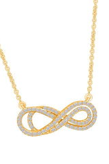 Yellow Gold Color Double Infinity Pendant Necklace 