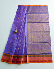 Light Indigo Color Venkatagiri Cotton Saree