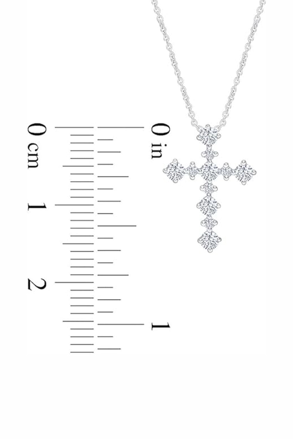 New Round Moissanite Cross Pendant Necklace 