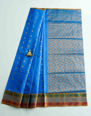 Azure Color Venkatagiri Cotton Saree