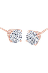 Rose Gold Color Vintage Solitaire Stud Earrings for Women