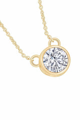 Yellow Gold Color Gold Color Latest Solitaire Moissanite Pendant Necklace