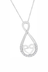White Gold Color Yaathi Infinity with Heart Pendant Necklace 