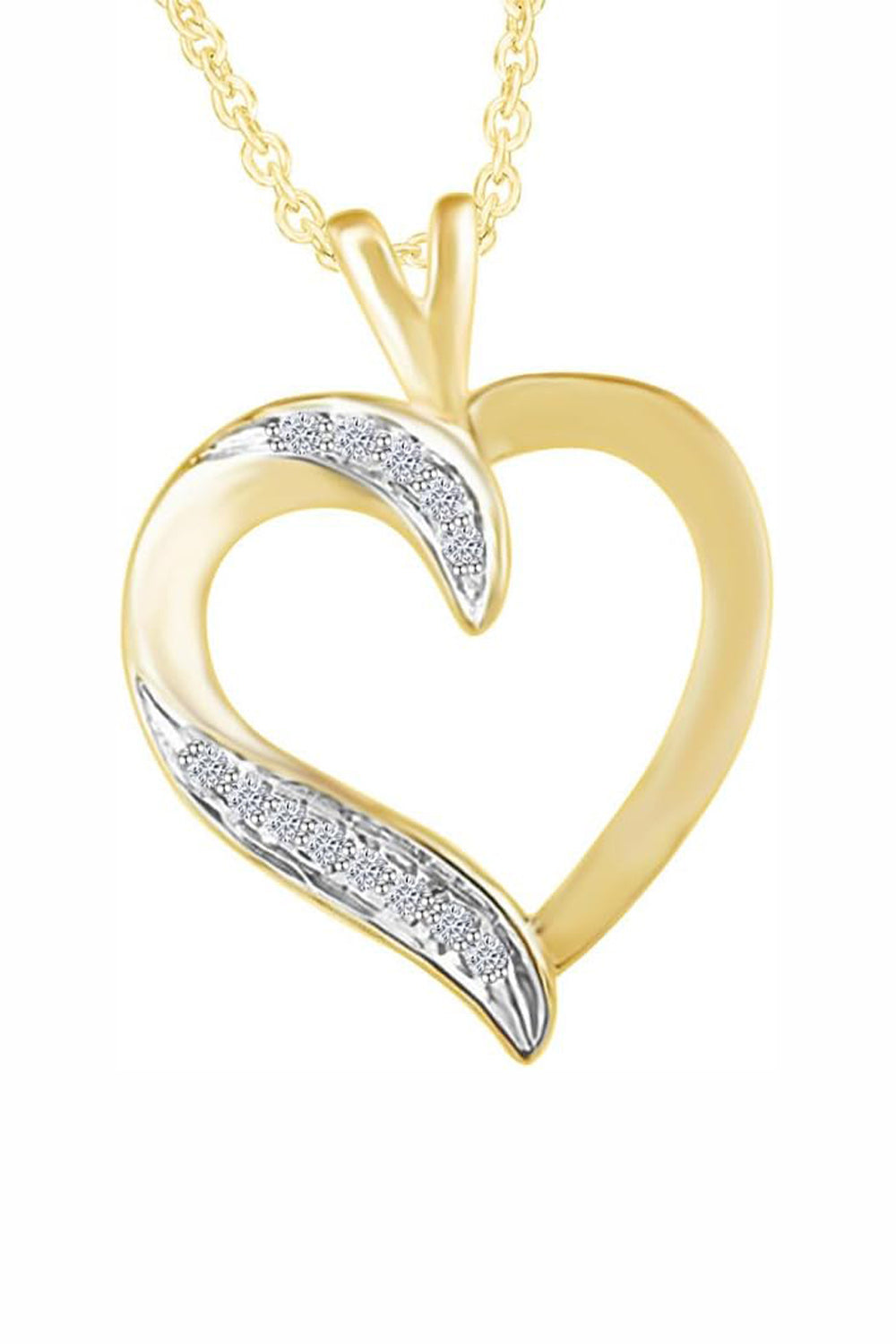 Moissanite Heart Pendant Necklace for Women Lab Created Diamond D Color VVS1 18k Gold Plated Sterling Silver