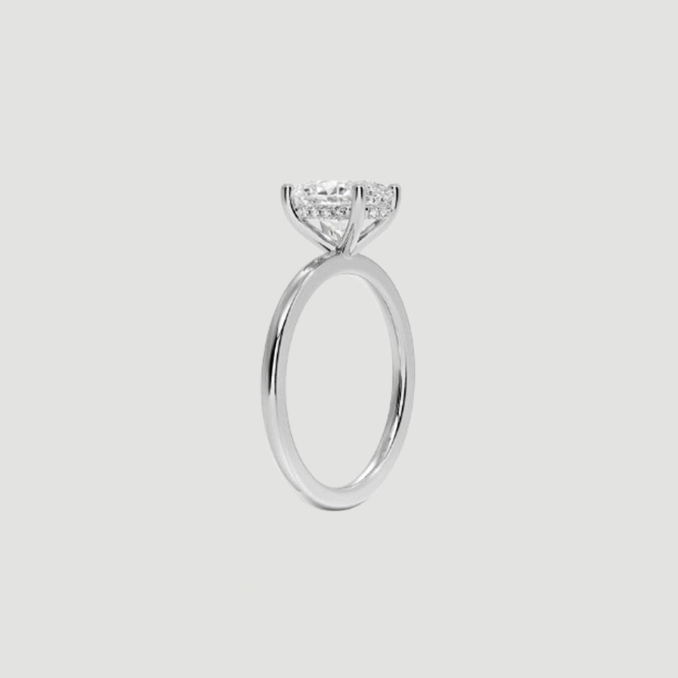 Oval Hidden Halo Moissanite Ring