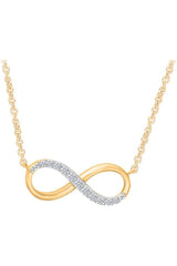 Yellow Gold Color Stylish Moissanite Infinity Pendant Necklace