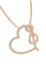 Rose Gold Color Love Heart Infinity Pendant Necklace