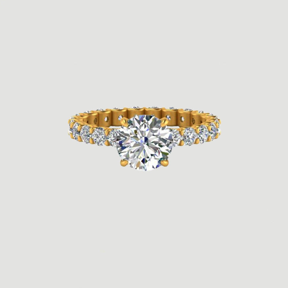 Round Shape Pointer Moissanite Ring