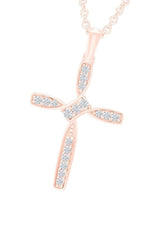 Rose Gold Color Yaathi Bypass Cross Pendant Necklace,  Jewellery