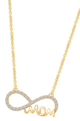 Yaathi 1/4 Carat Moissanite mom Infinity Pendant Necklace in 18k Gold Over Sterling Silver.