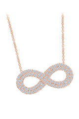 Rose Gold Color Latest Moissanite Infinity Pendant Necklace