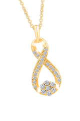 Yellow Gold Color Ladies Infinity Pendant Necklace