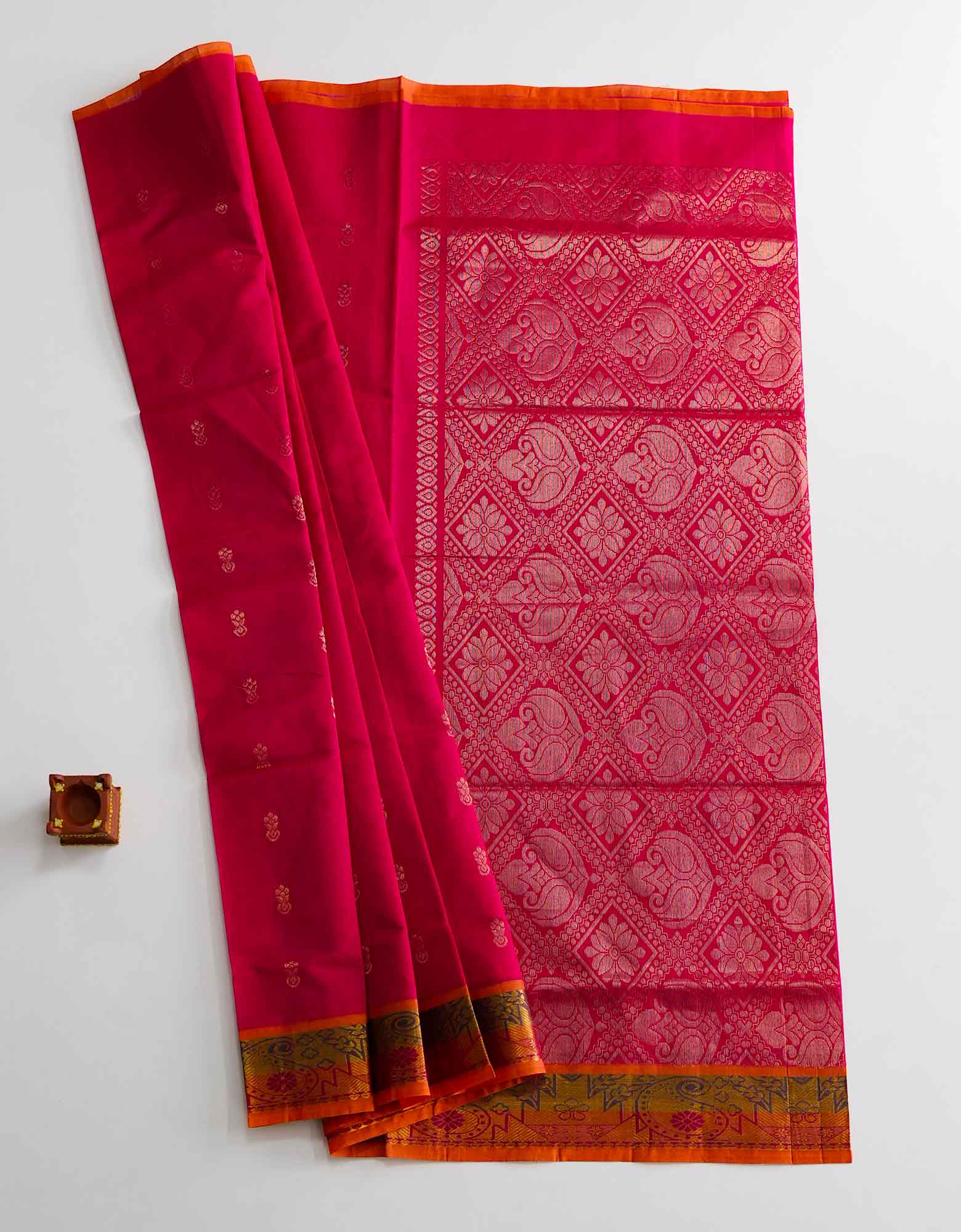 Dark Pink Color Venkatagiri Cotton Saree