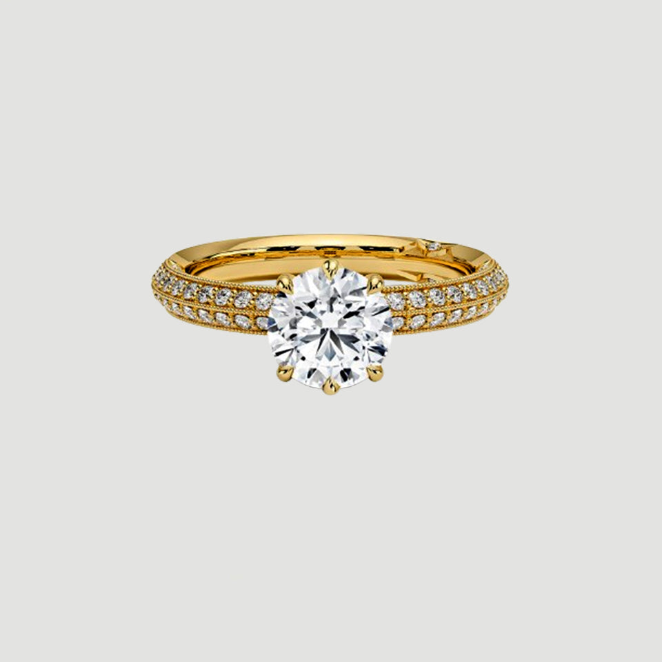 Moissanite Six Prong Ring