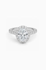 Oval Shape Moissanite Halo Ring