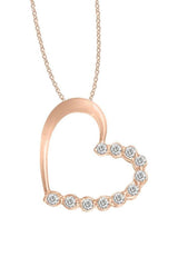Rose Gold Color 1/3 Carat Moissanite Heart Pendant Necklace