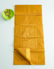 Mustard Yellow Mangalgiri Cotton Saree with Stripes