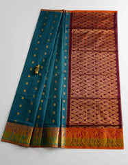 Pine Green Color Venkatagiri Cotton Saree