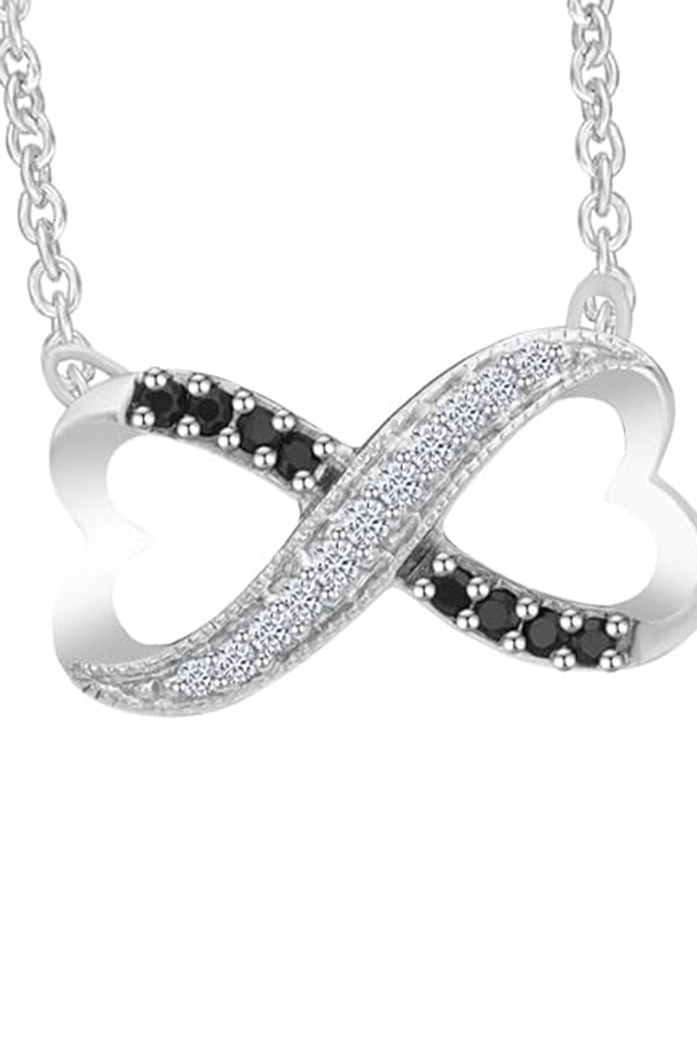 White Gold Color Infinity Heart Pendant Necklace