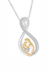 White Gold Color Yaathi Infinity Motherly Love Pendant Necklace 