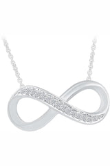 White Gold Color Yaathi Infinity Necklace, Women's Pendant Necklace