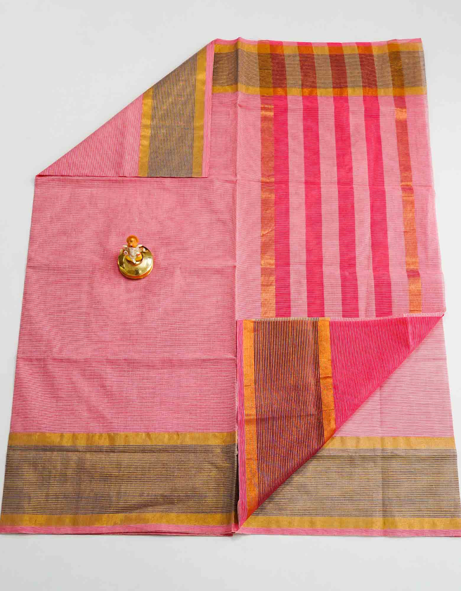 Carnation Pink Tissue cotton saree