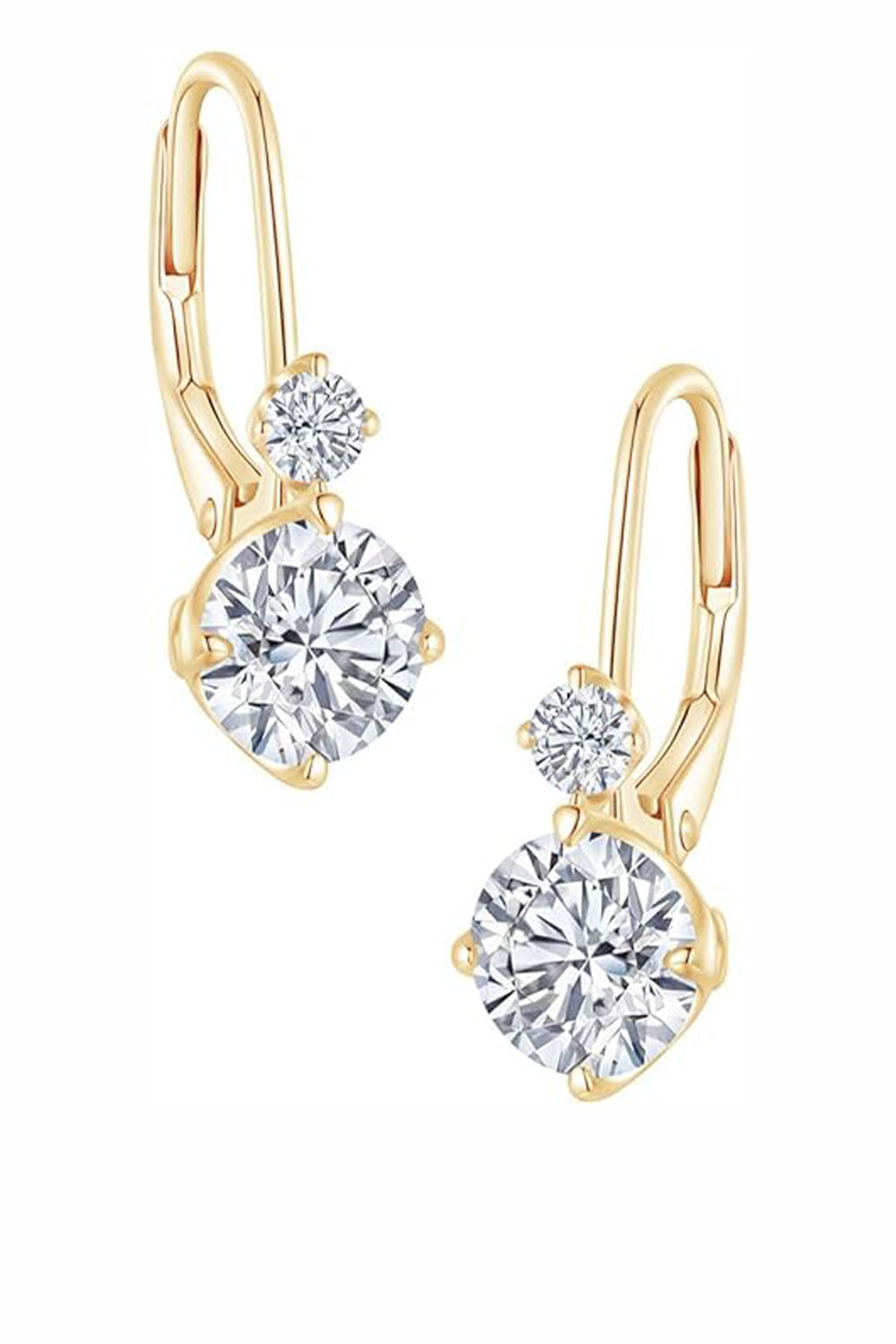 1 Carat Moissanite Hoop Earrings in 18K Gold Plated Sterling Silver D Color Hypoallergenic Jewellery Gifts.