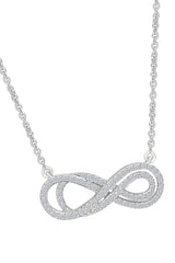 White Gold Color Double Infinity Pendant Necklace 