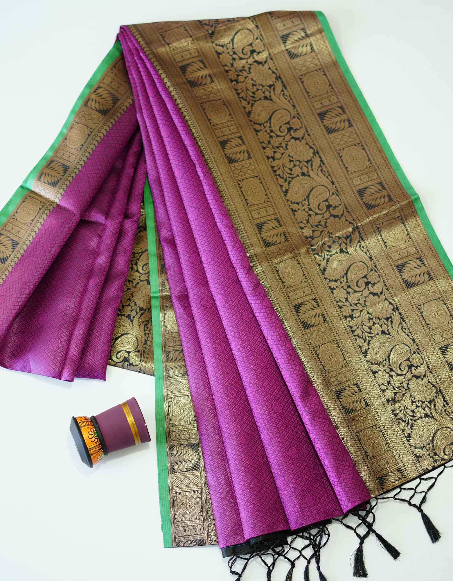 Purple Brocade Saree