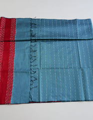 Blue Colour Fancy Jute Saree