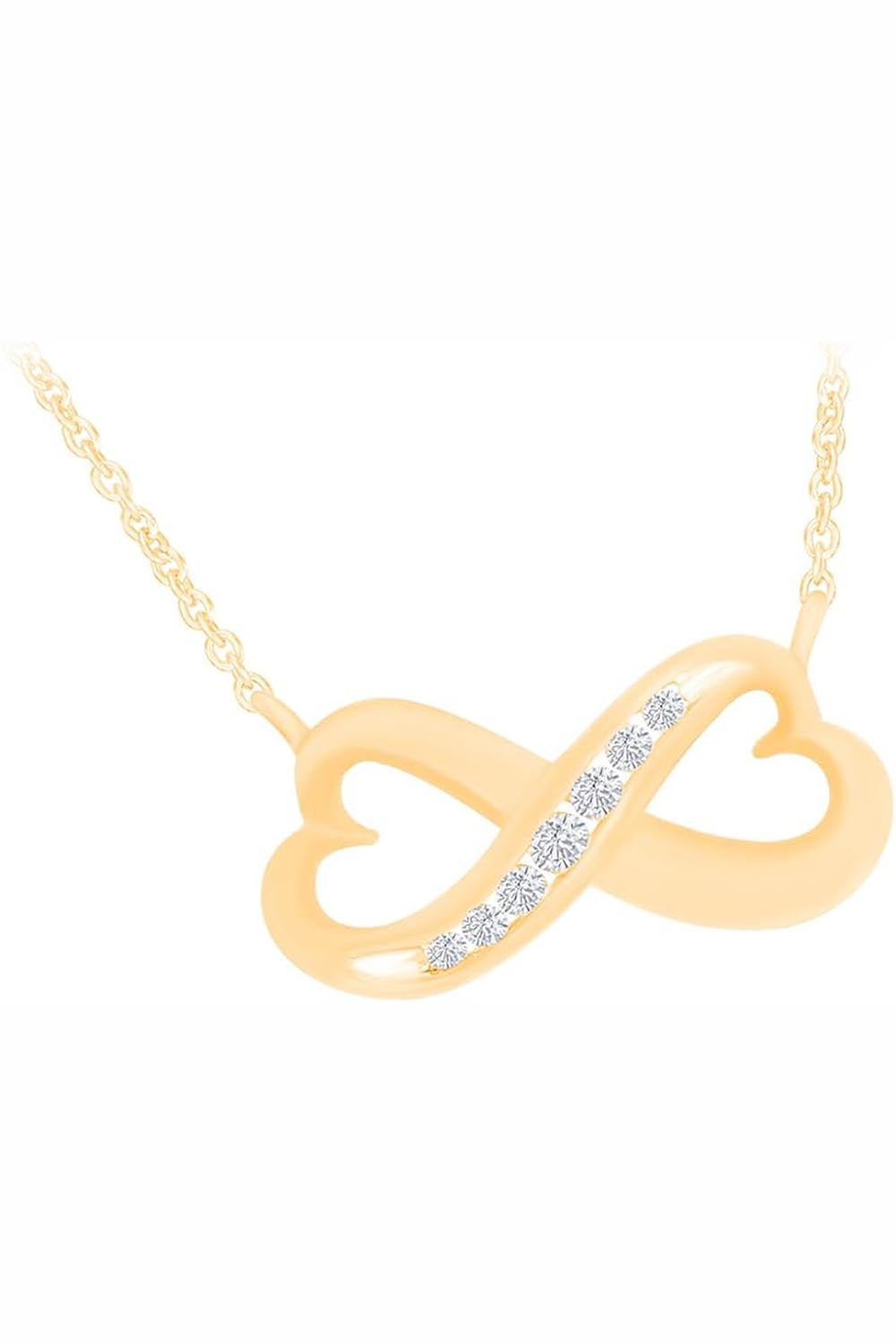 Yellow Gold Color Yaathi Heart-Shape Infinity Necklace, Fashion Jewellery