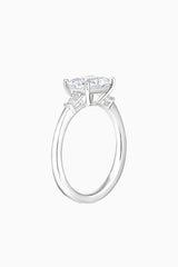 Baguette and Oval Moissanite Three Stone Ring