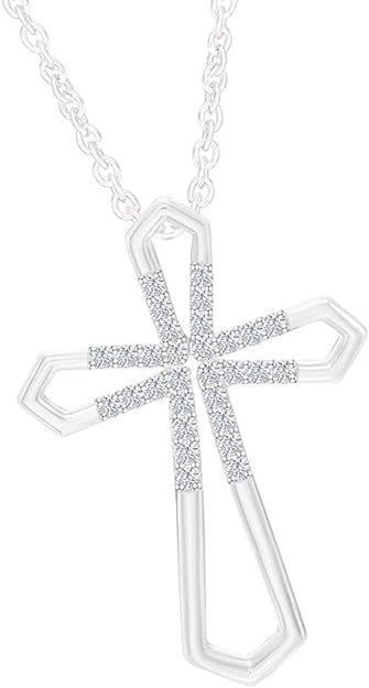 Silver Gold Color Open Cross Pendant Necklace, Cross Jewellery 